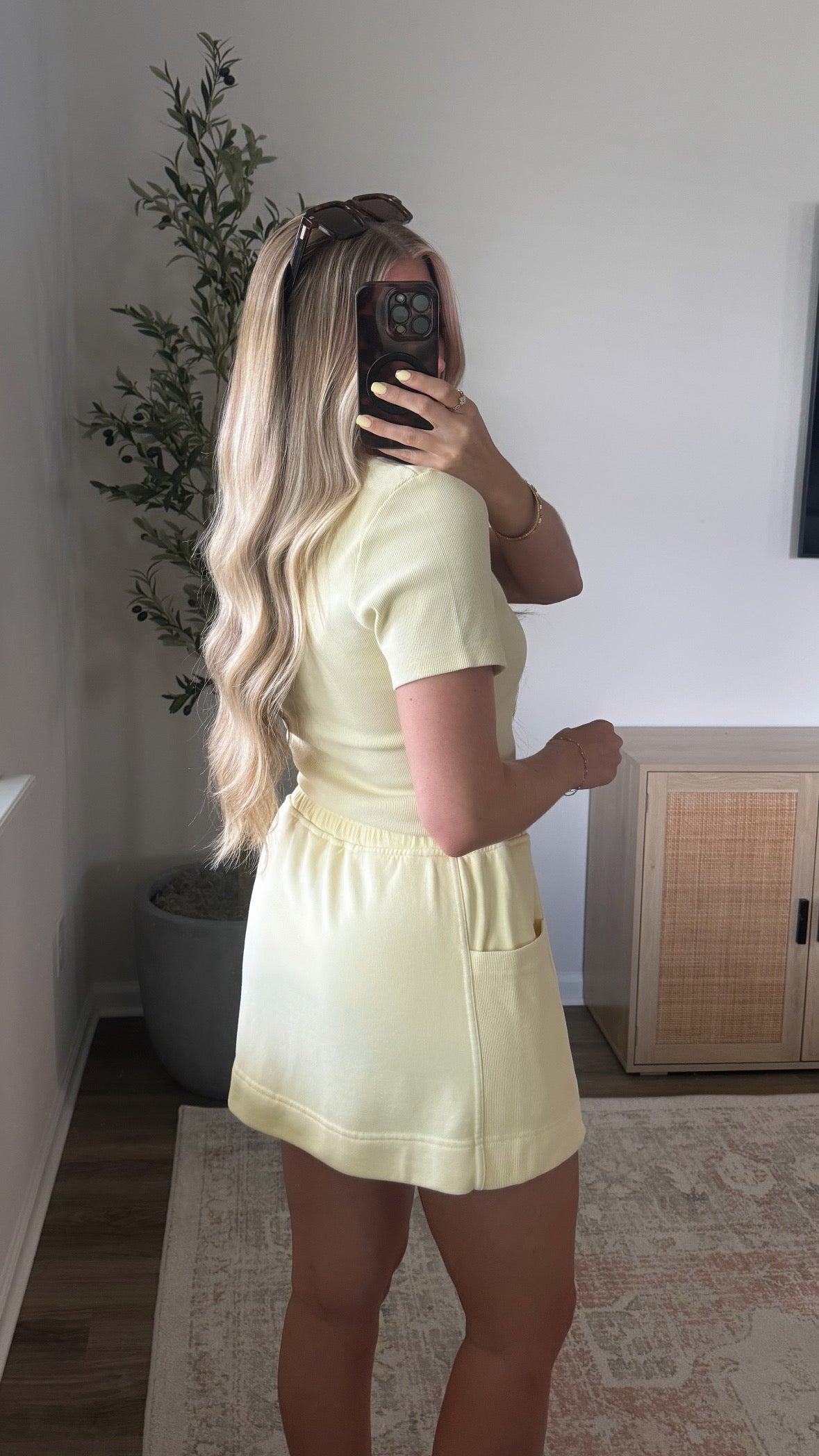 PREORDER (estimated to ship 5/25) Mineral Washed Skort Set / Yellow