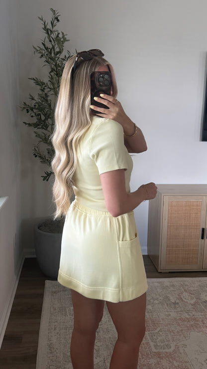 PREORDER (estimated to ship 5/25) Mineral Washed Skort Set / Yellow