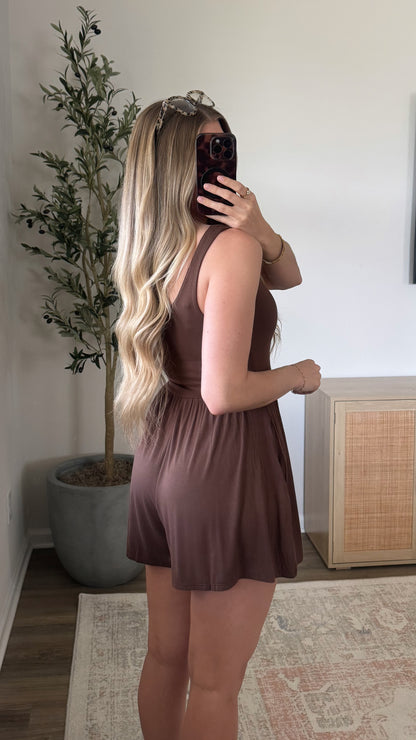 Butter Soft Romper / Dark Brown
