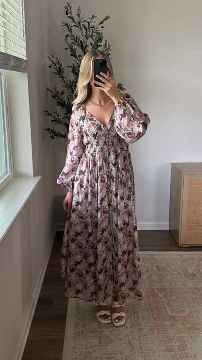 Autumn Floral Maxi Dress