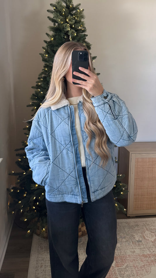 Quilted Denim Jacket