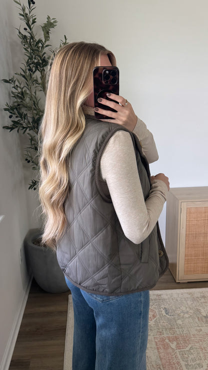 Reversible Sherpa Vest / Grey