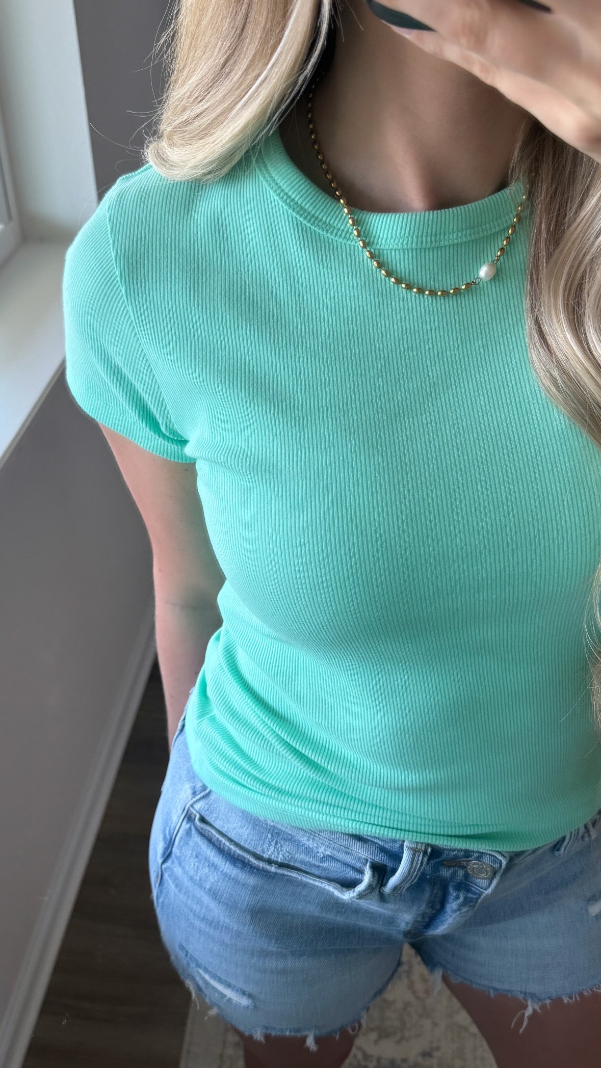 Basic Ribbed Tee / Mint