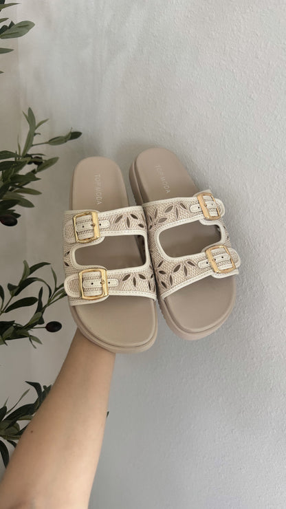 Daisy Raffia Sandal