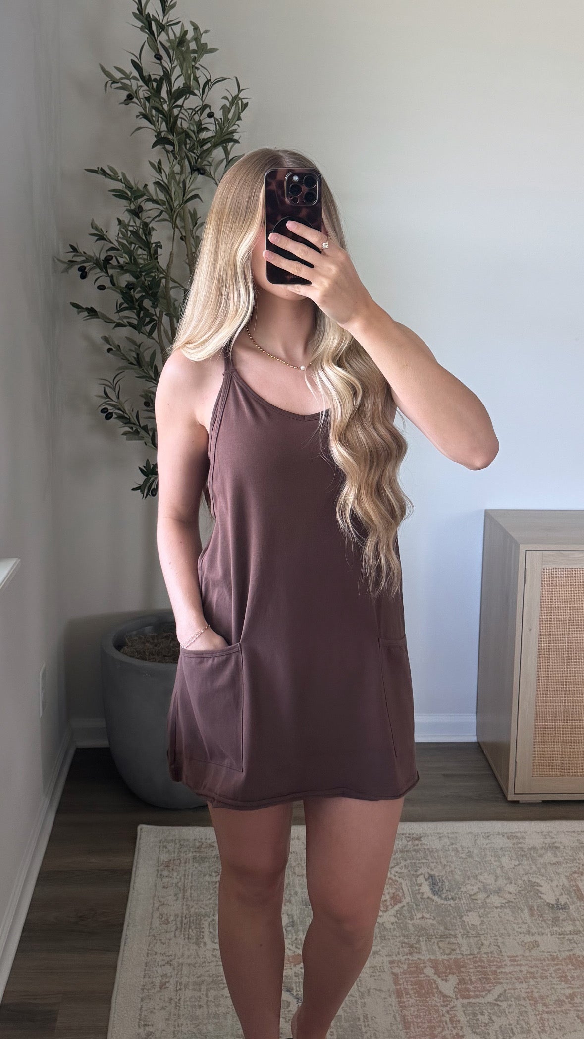 Romper Dress / Dark Brown