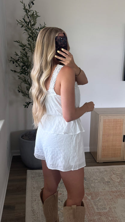 Oakley Lace Romper / White
