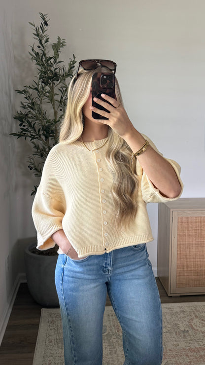 Short Sleeve Cardigan / Yellow