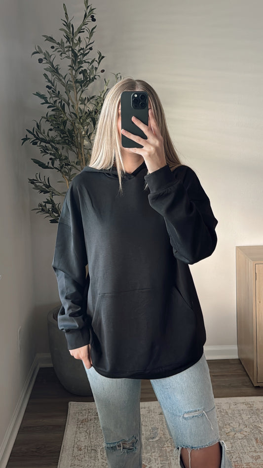 Oversized Scuba Hoodie / Black