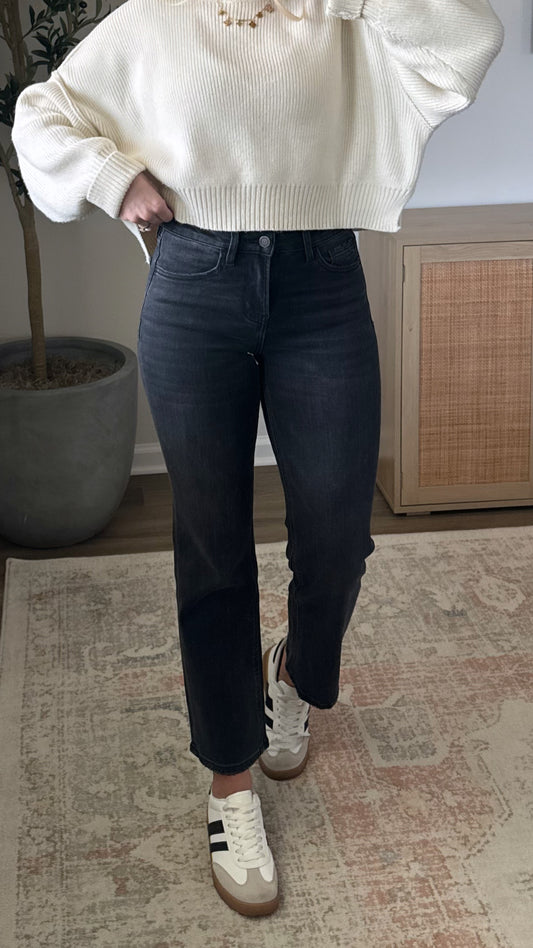 Ankle Straight Denim / Black