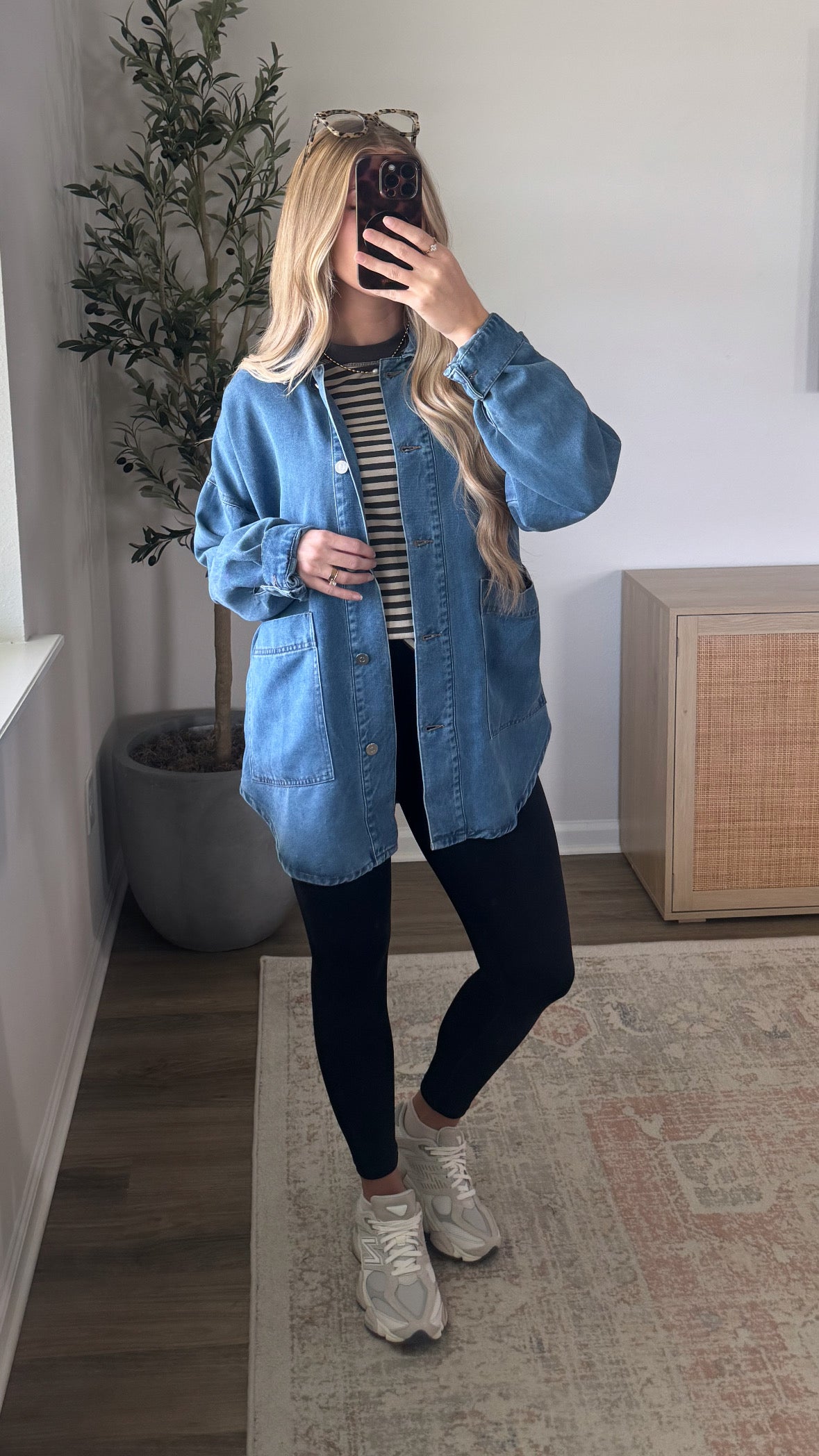 Striped Long Sleeve / Grey + Tan