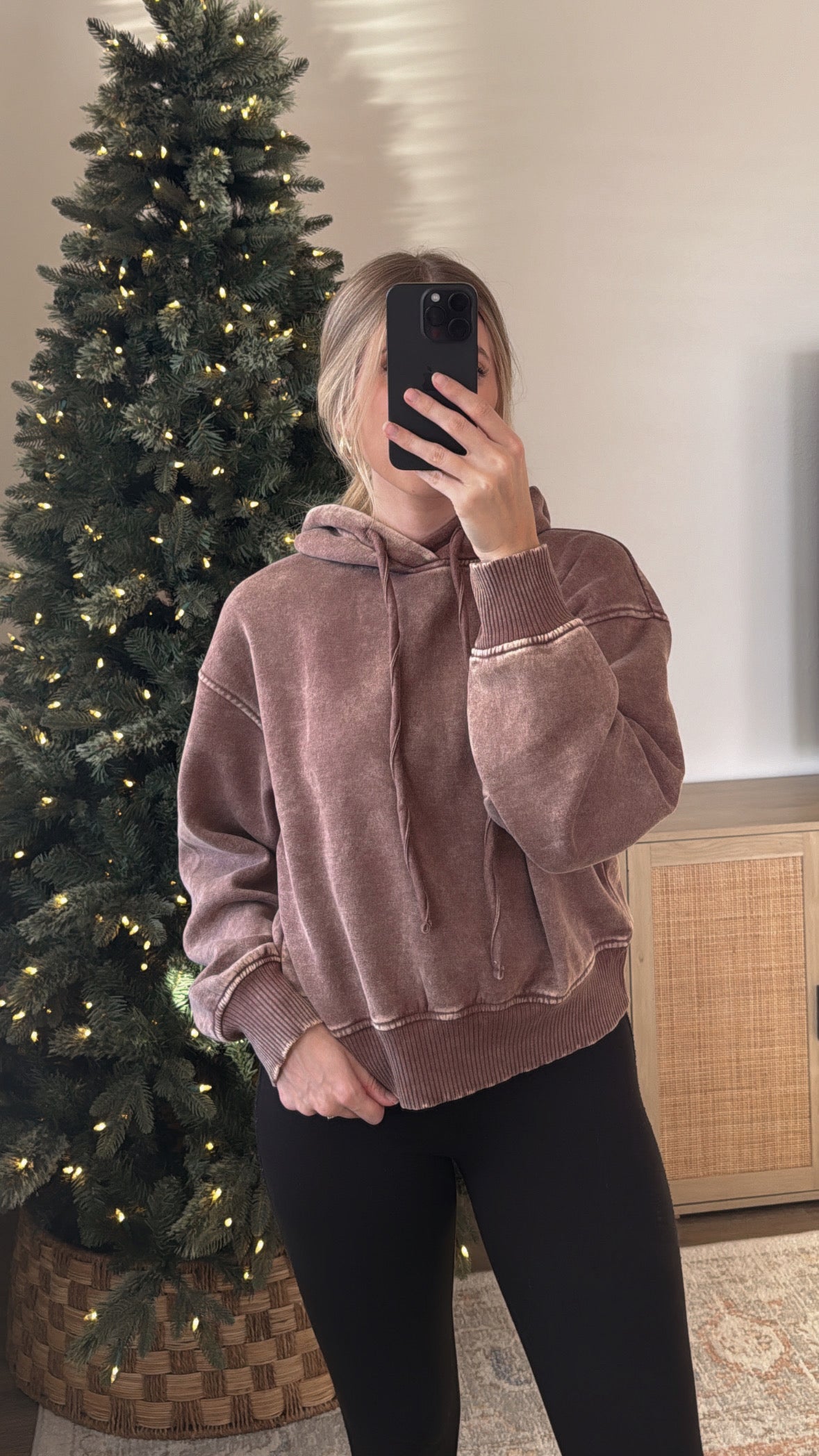 Kira Cropped Hoodie / Brown