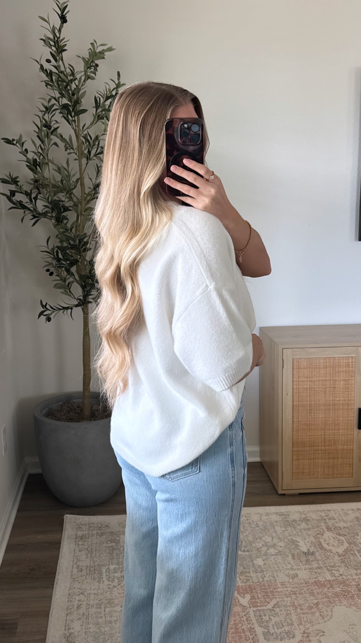 Short Sleeve Cardigan / Off-White