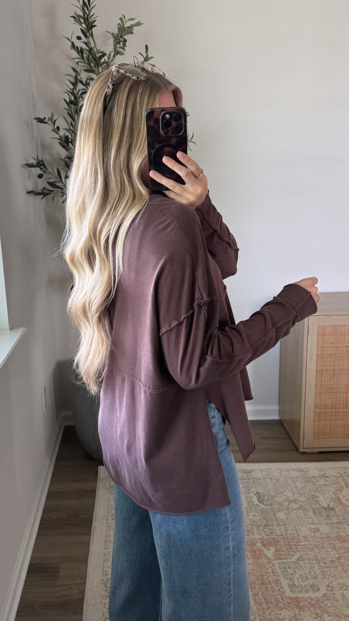 Maya Cotton Henley / Dark Brown