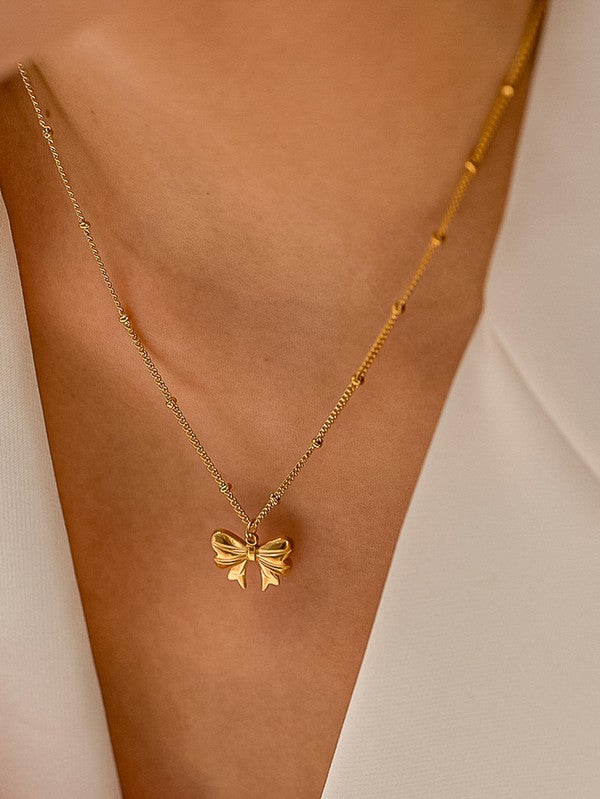 Bow Necklace / 18K Plated