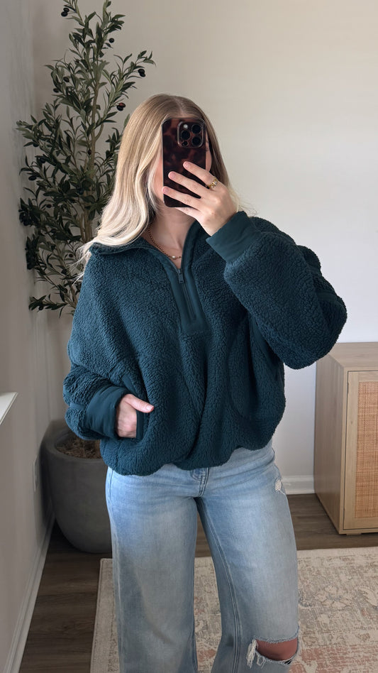 Evergreen Sherpa Quarter Zip