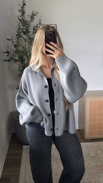 Oakley Button Down Cardigan / Grey