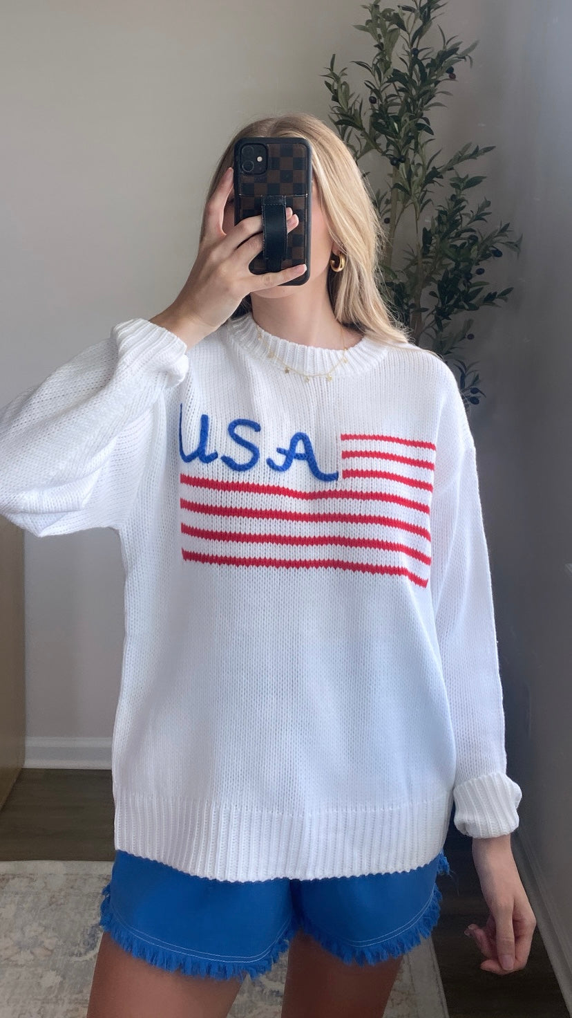 USA Stitched Sweater