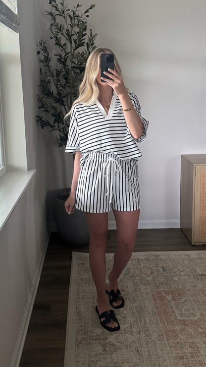 Ivy Striped Set / Off White