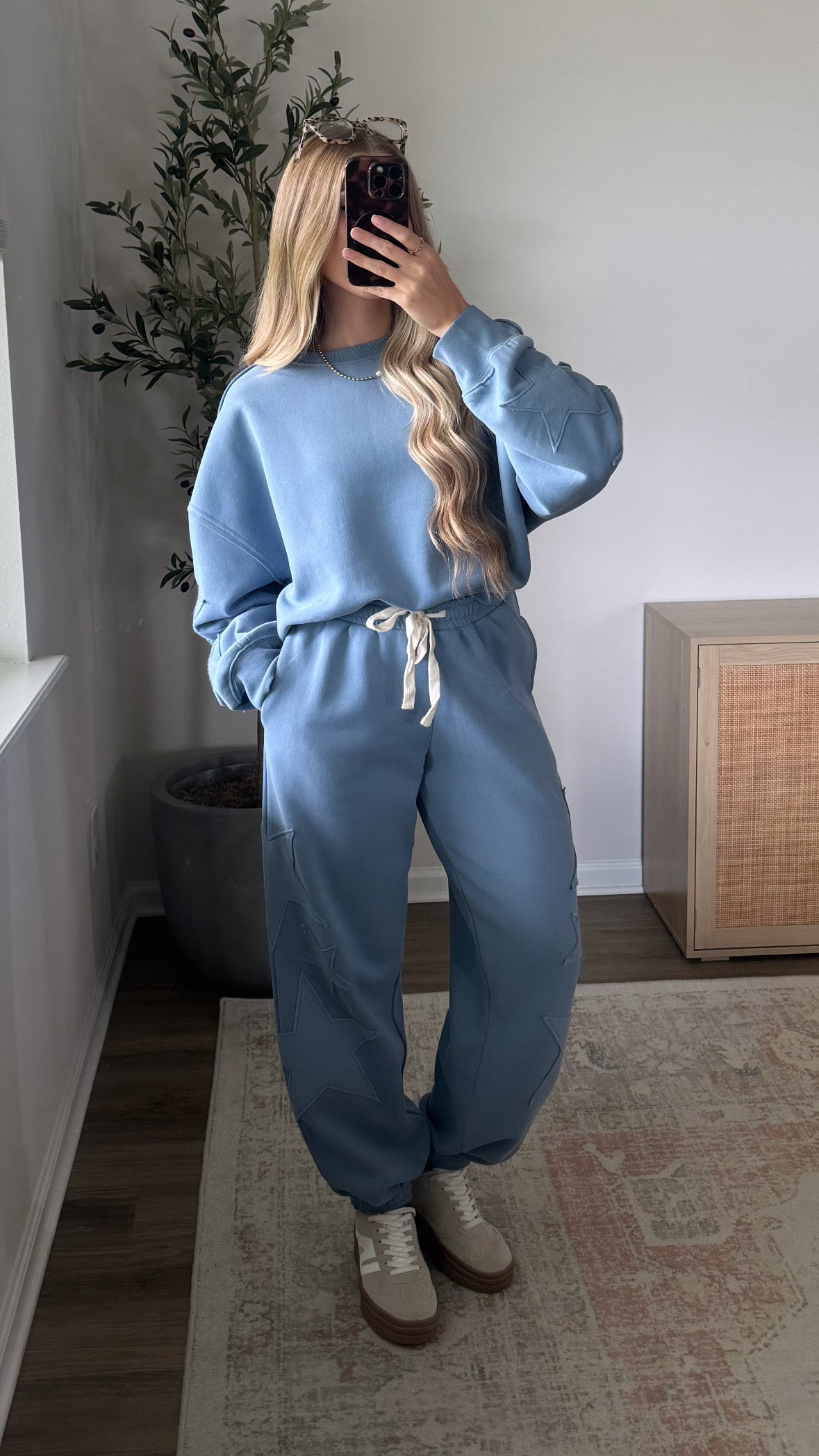Star Patchwork Joggers / Blue