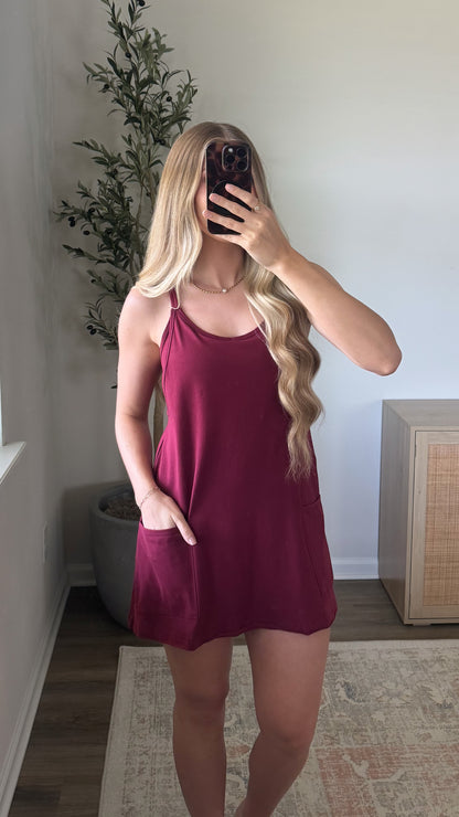 Romper Dress / Cabernet
