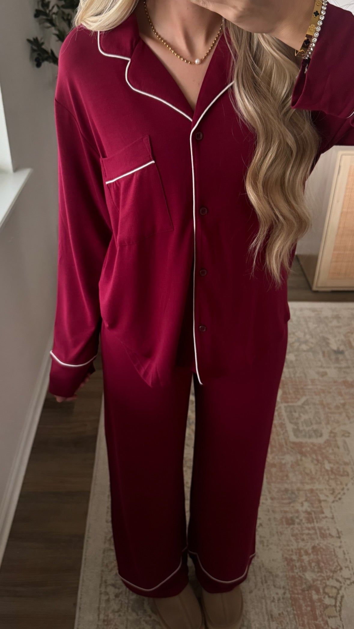 Butter Pajama Set / Burgundy