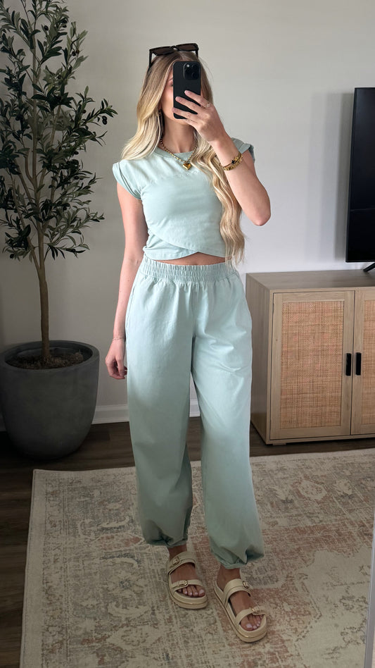 Crossover Jogger Set / Seafoam
