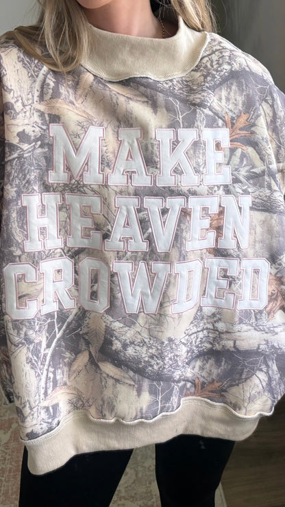 Make Heaven Crowded Embroidered Mock Neck / Camo