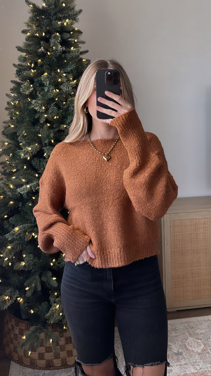 Blair Cropped Sweater / Caramel