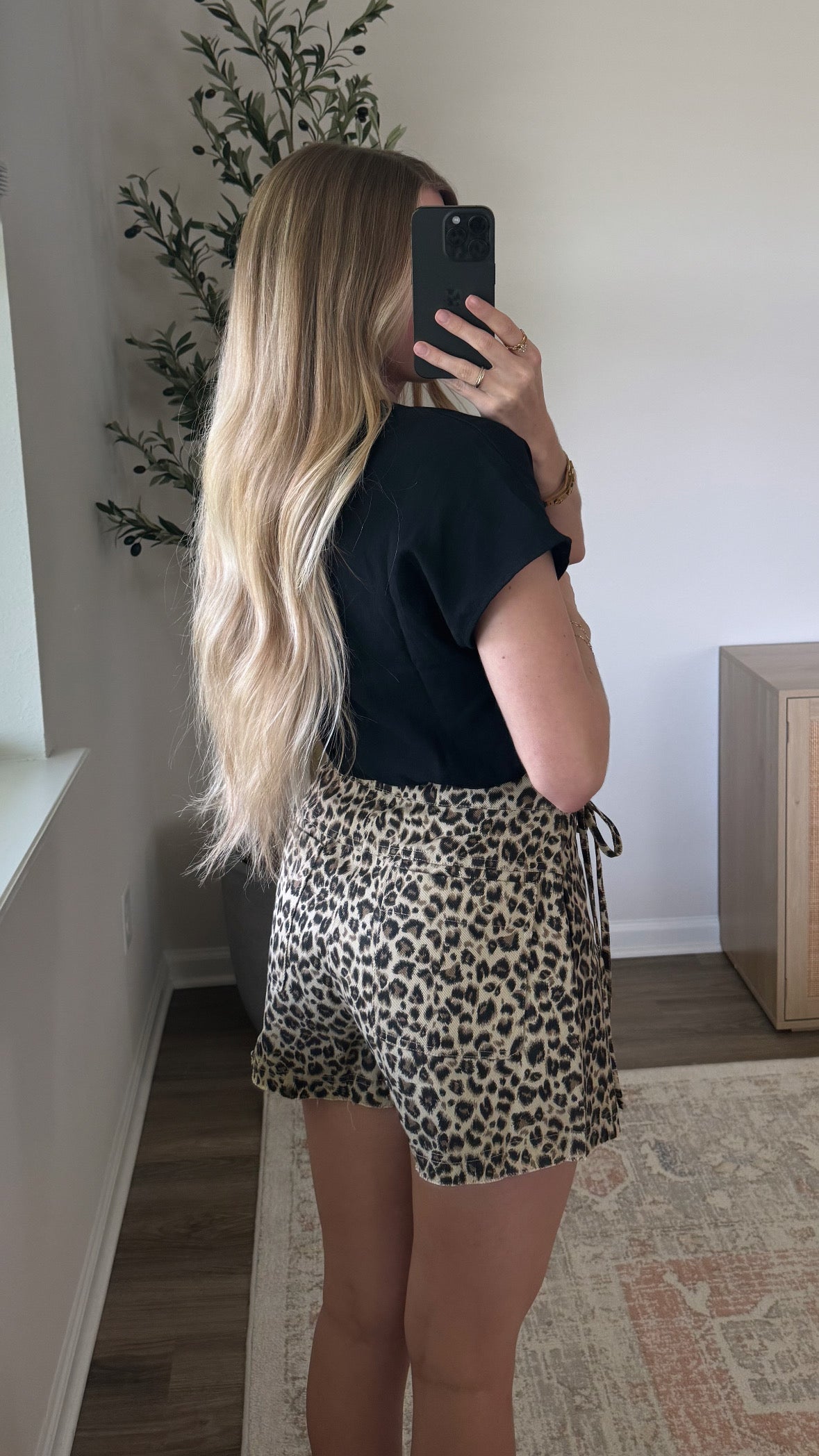 Leopard Denim Skort