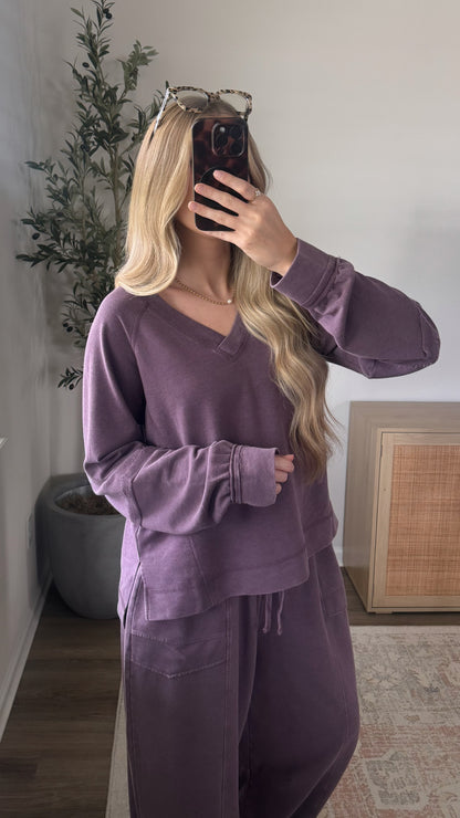 Brooke Barrel Sweatpants Set / Dark Cherry