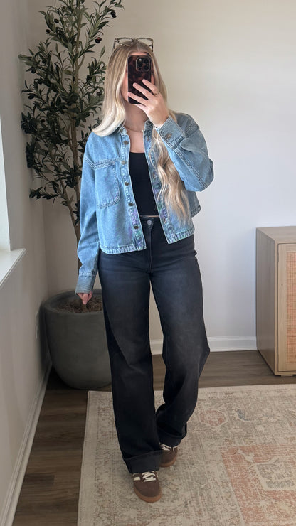 Lightweight Cropped Denim Jacket