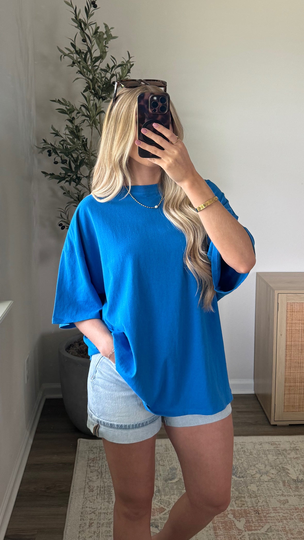 Oversized Cotton Tee / Blue