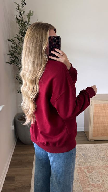 Holiday Cocktail Pullover / Burgundy