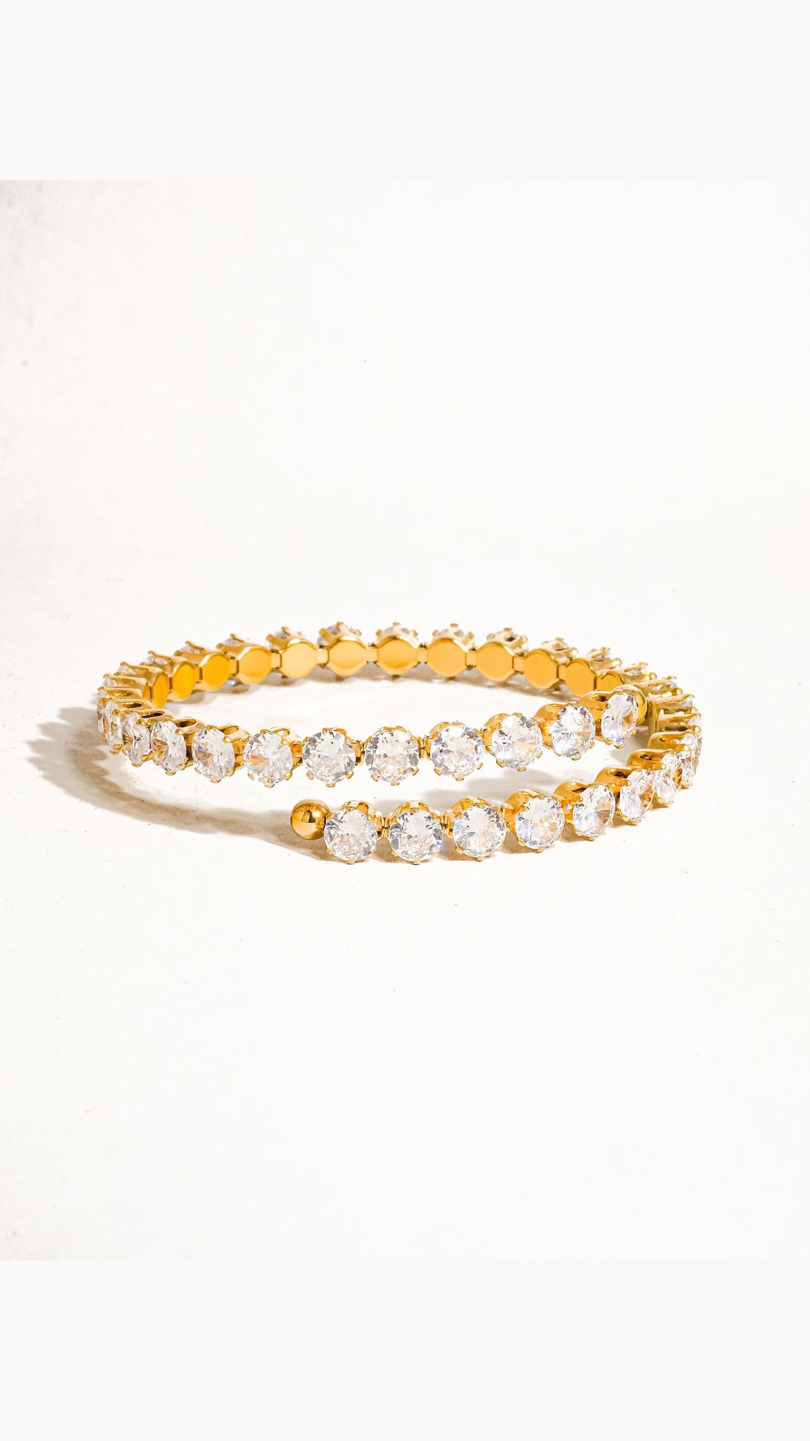 Rhinestone Bracelet / 18K Gold