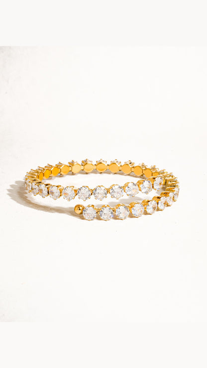 Rhinestone Bracelet / 18K Gold