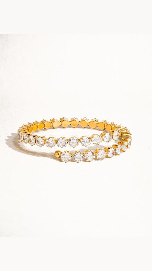 Rhinestone Bracelet / 18K Gold