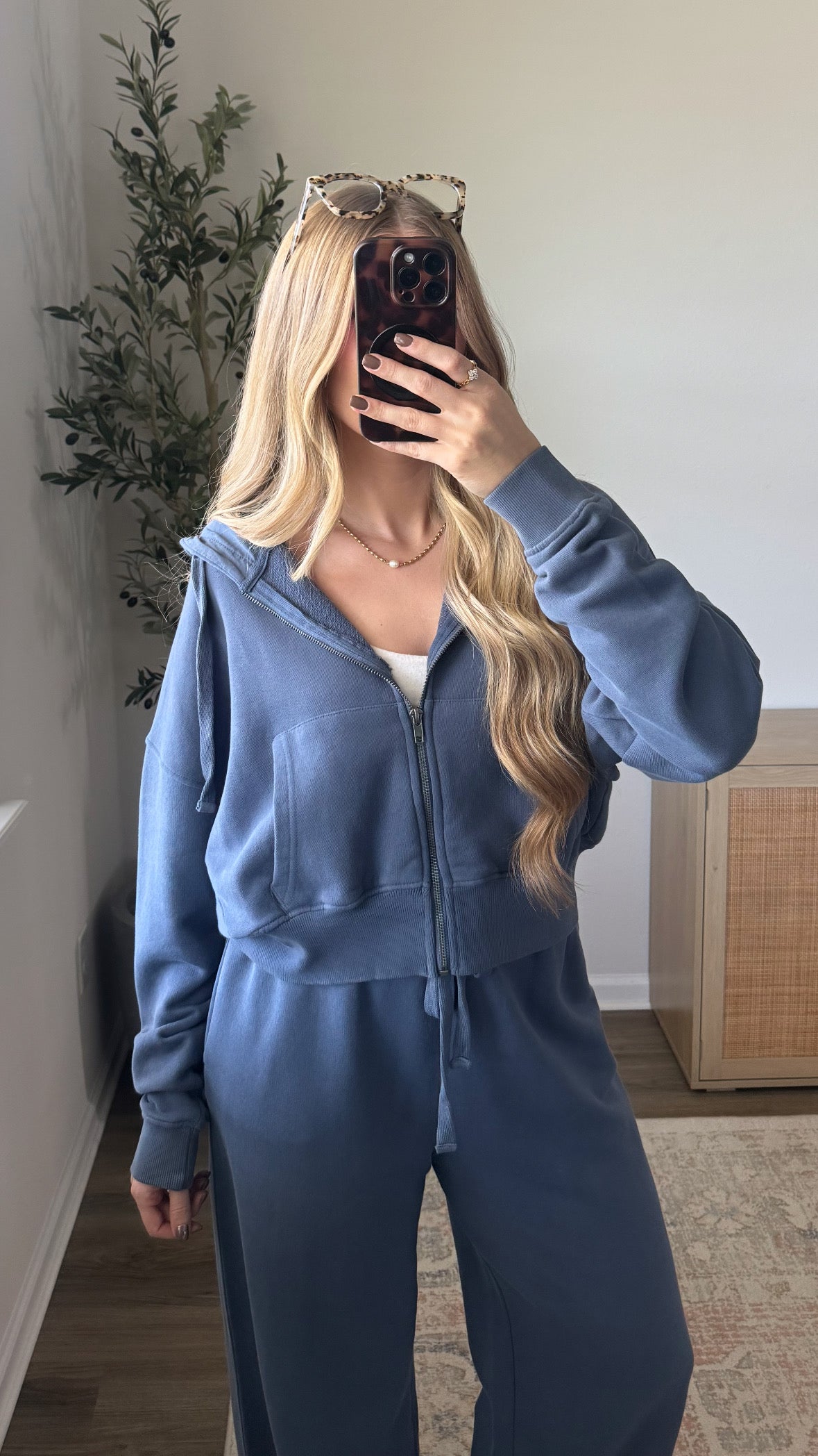 Maddie Zip-Up Jacket / Dusty Blue
