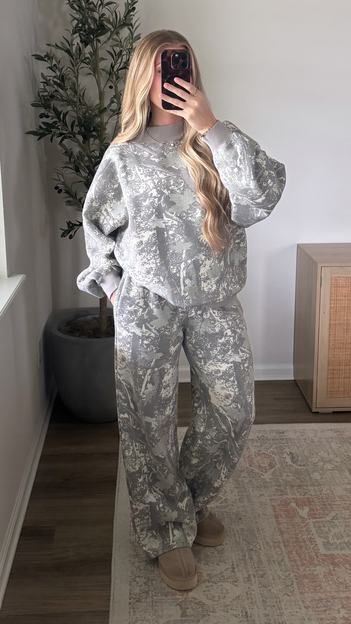 Grey Camo Fleece Sweatpants