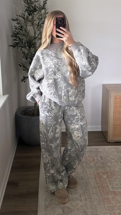 Grey Camo Fleece Sweatpants