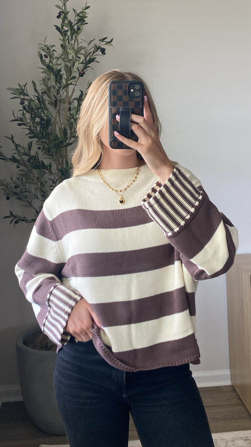 Classic Striped Sweater / Cocoa