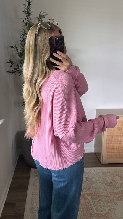 Lived in Waffle Long Sleeve / Pink