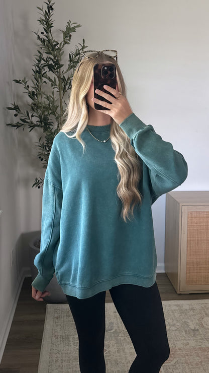 Sunday Crewneck Sweatshirt / Washed Green