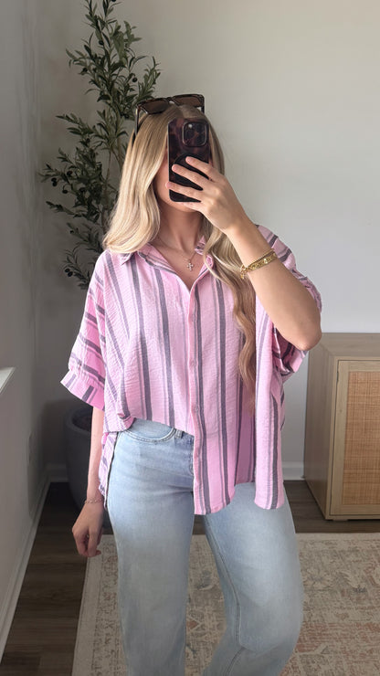 Millie Striped Top / Pink