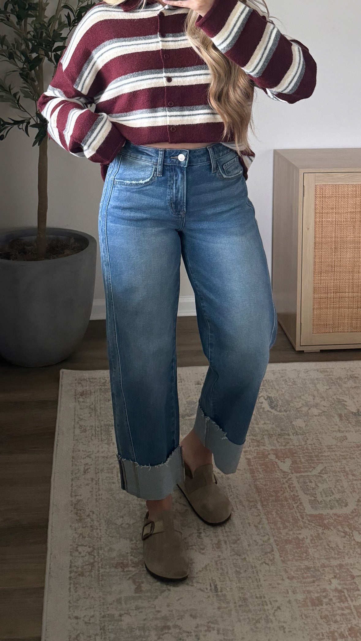 Cami Cuffed Denim / Medium Wash