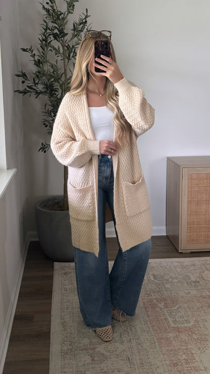 Remi Longline Cardigan / Cream