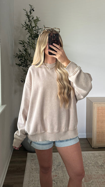 Cozy Fleece Pullover / Ash Mocha