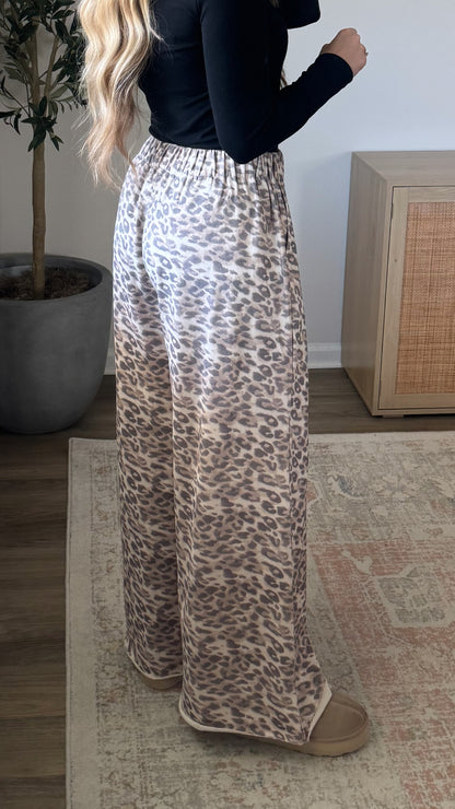 Leopard Wide Leg Sweatpants