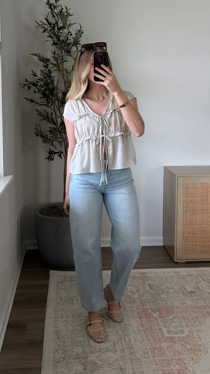 Front Tie Blouse / Natural