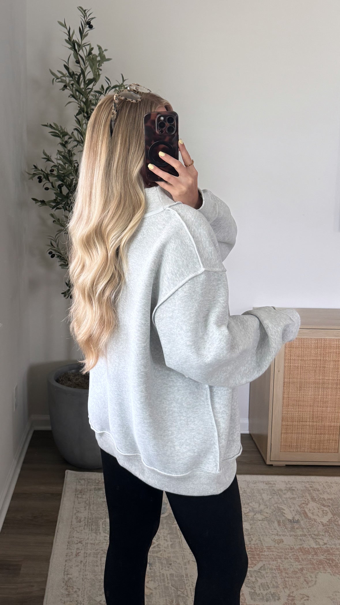 Faith Mock Neck Sweatshirt / Polka Dot