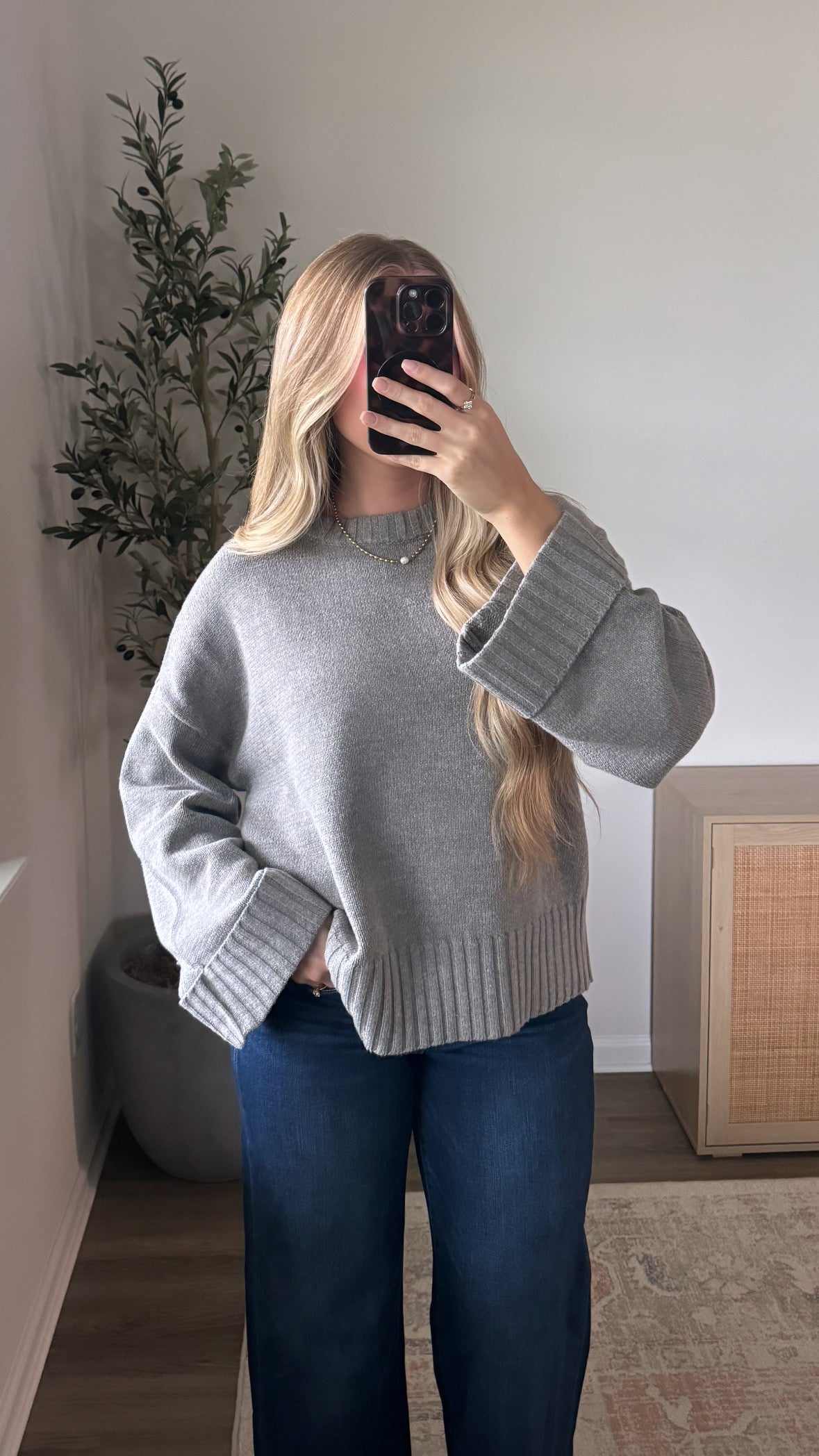 Grace Cuffed Sweater / Grey